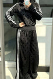 Polka Dot Zip-Up Track Pants Set