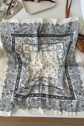 Paisley Print Satin Square Scarf