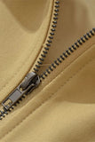 Contrast Collar Zip-Front Structured Jacket