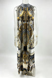 Tie-Back Halter Printed Maxi Dress