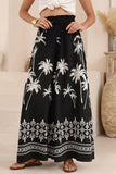 High-Waisted Printed Casual Pants