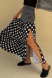Patterned Slit Maxi Skirt