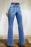 Side Button Flared Jeans
