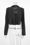 Pinstripe Cropped Blazer