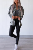Camouflage Print Button-Front Jacket