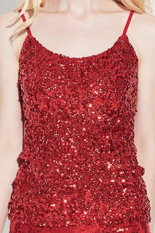Sequin Scoop Neck Sleeveless Cami