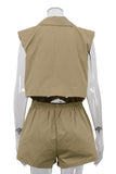 Sleeveless Blazer and Shorts Set