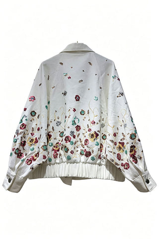 Floral Sequin Denim Jacket