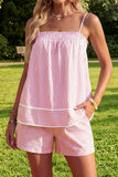 Striped Sleeveless Short Set