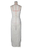 Crochet Fringe Backless Maxi Dress