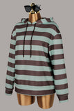 Striped Drawstring Hoodie Sweatshirt