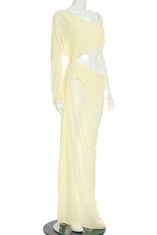 One-Shoulder Cutout Maxi Casual Dress