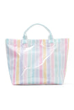 Striped Tote Bag with Glossy Finish