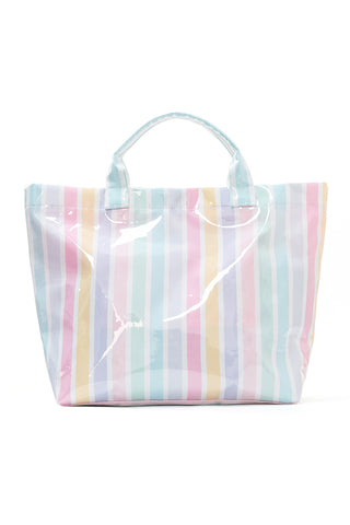 Striped Tote Bag with Glossy Finish