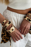 Leopard Print Tie Cuff Bracelet