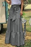 Gingham Tie-Waist Maxi Skirt