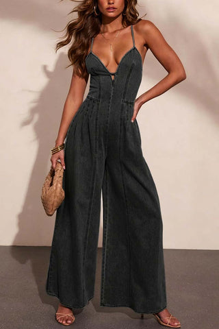 Spaghetti-Strap Wide-Leg Jumpsuit