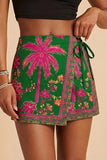Wrap-Style Printed Skirt Shorts