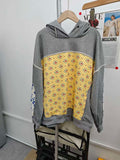 Patchwork Quilted Hoodie Sweatshirt