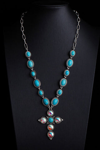 Turquoise Pendant Layered Necklace