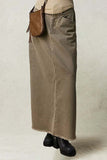 High-Waist Denim Maxi Skirt