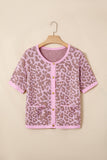 Button-Front Short Sleeve Blouse