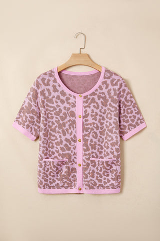 Button-Front Short Sleeve Blouse