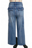 Washed Side-Pocket Straight Jeans