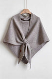 Knit Front-Tie Wrap Shawl