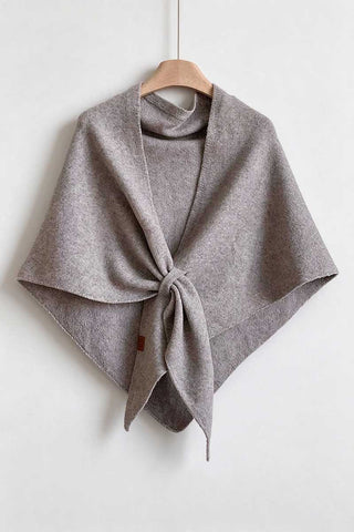 Knit Front-Tie Wrap Shawl