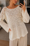 Open-Knit Crochet Long Sleeve Cover-Up