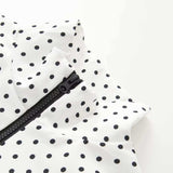 Polka Dot Half-Zip Pullover Jacket