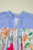 Watercolor Floral Puff Sleeve Blousee