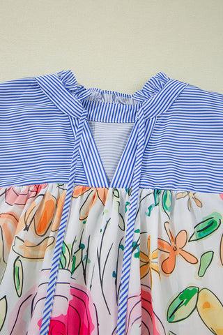 Watercolor Floral Puff Sleeve Blousee