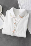 Floral Collar Button-Up Blouse