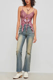 Tie-Front Ruffle Lace Trim Cami