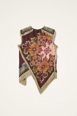 Asymmetrical Fringe Cross Top