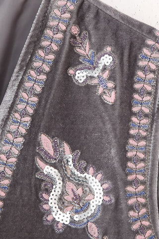 Floral Piping Trim Vest