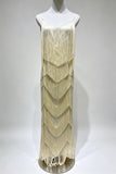 Fringe V-Neck Sleeveless Maxi Casual Dress