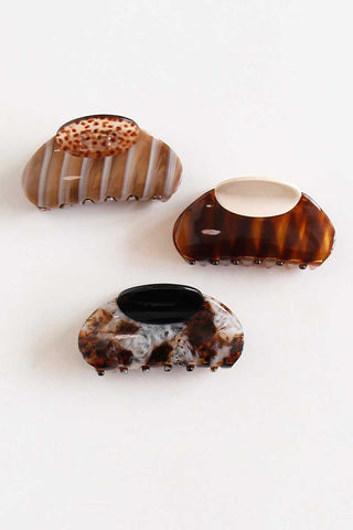 Marbled Acetate Claw Hair Clip