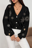 Celestial Motif Cropped Cardigan