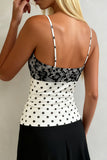 Lace-Trim Polka Dot Cami Top