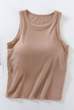 Ribbed Crew Neck Built-In Tank