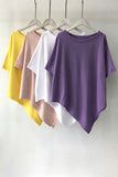 Asymmetrical Hem Crew Neck T-Shirt