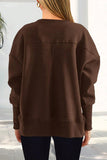 Crew Neck Side Slit Pullover