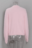 Mock Neck Button-Front Fuzzy Knit Cardigan