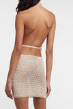 Halter-Sequin Mini Dress
