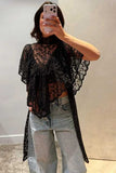 Floral Lace Ruffled Blouse