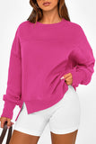 Crew Neck Side Slit Pullover