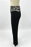 Polka Dot Ruched Waist Flare Casual Pants